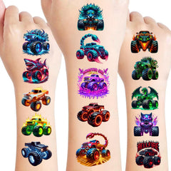 Sanki94 glow monster truck tattoo on arm for festival styling