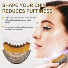 Sansheng dual-headed brush targets cheeks and under-eye areas for balanced care.