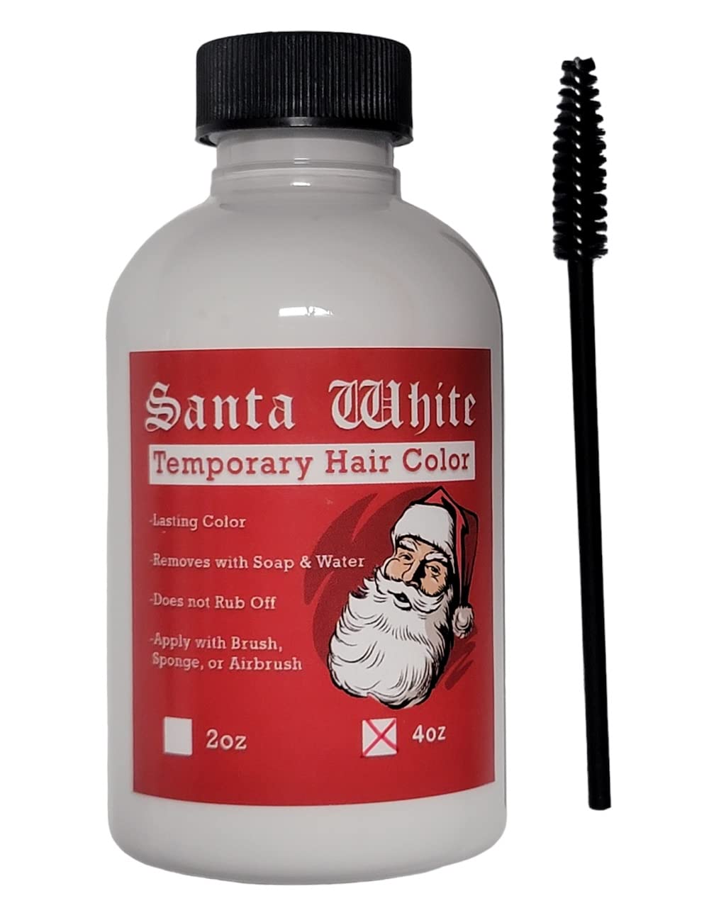 Santa White temporary color on hair provides opaque white vibrancy