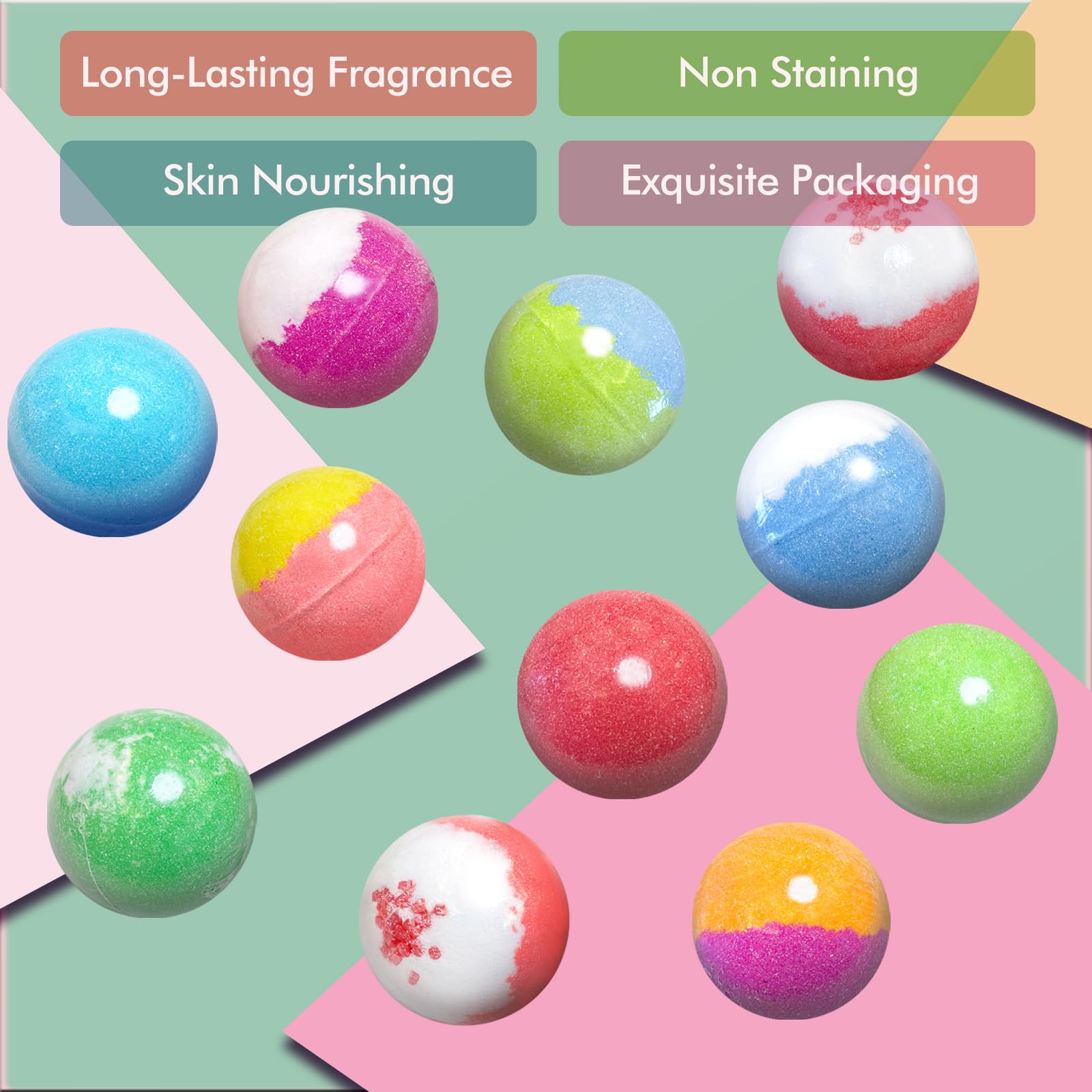 Santrela lavender honeysuckle fragrance bath bombs for calming, aromatic baths.