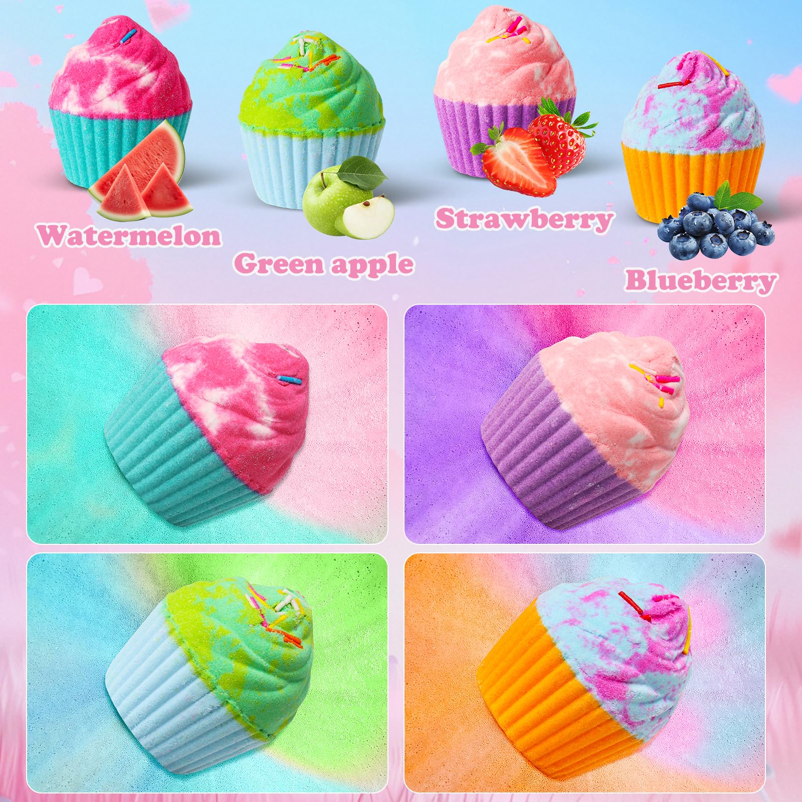 Santrela green apple scent bath bomb for a refreshing mood boost