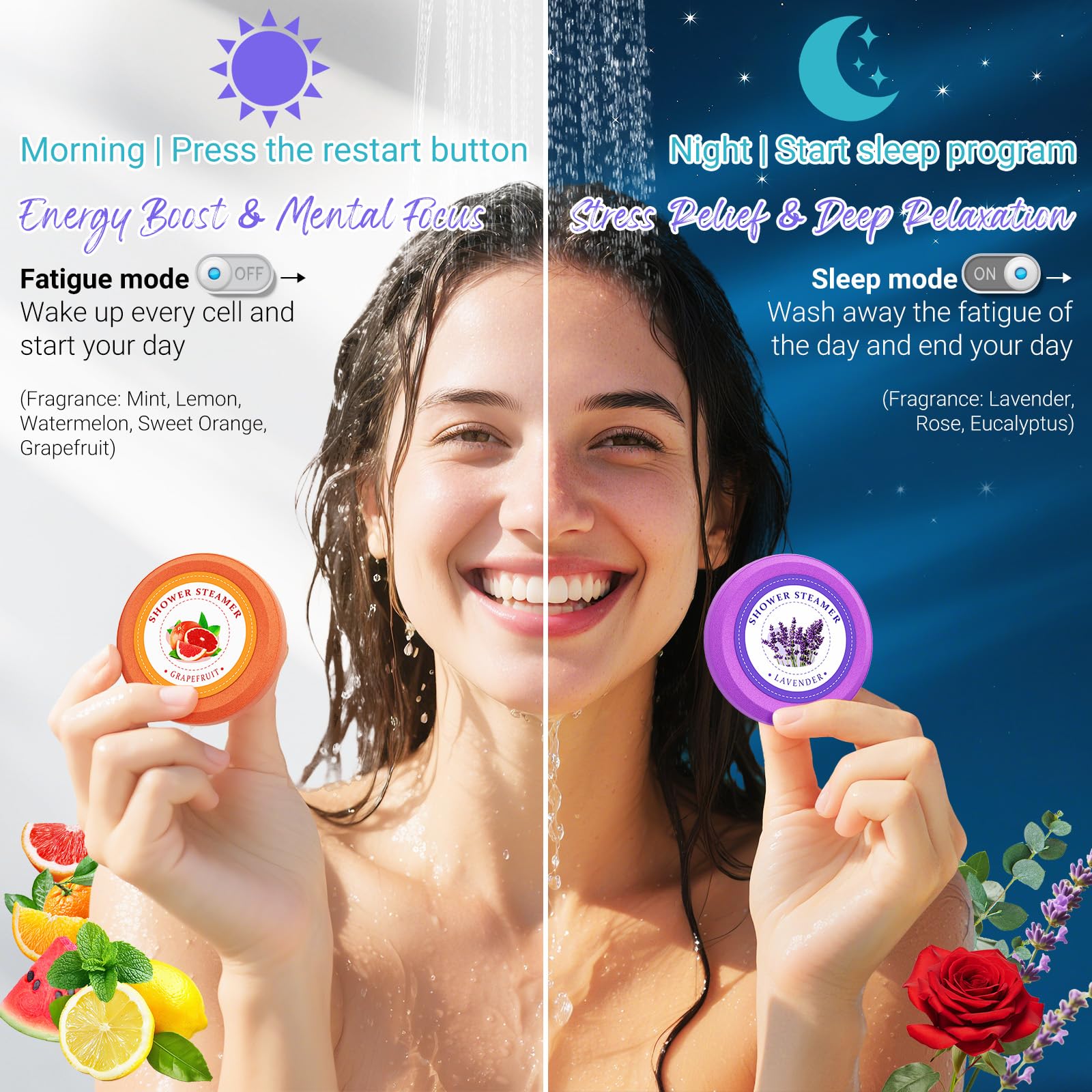 Sanyi Lavender Eucalyptus shower steamer for calming spa moments.