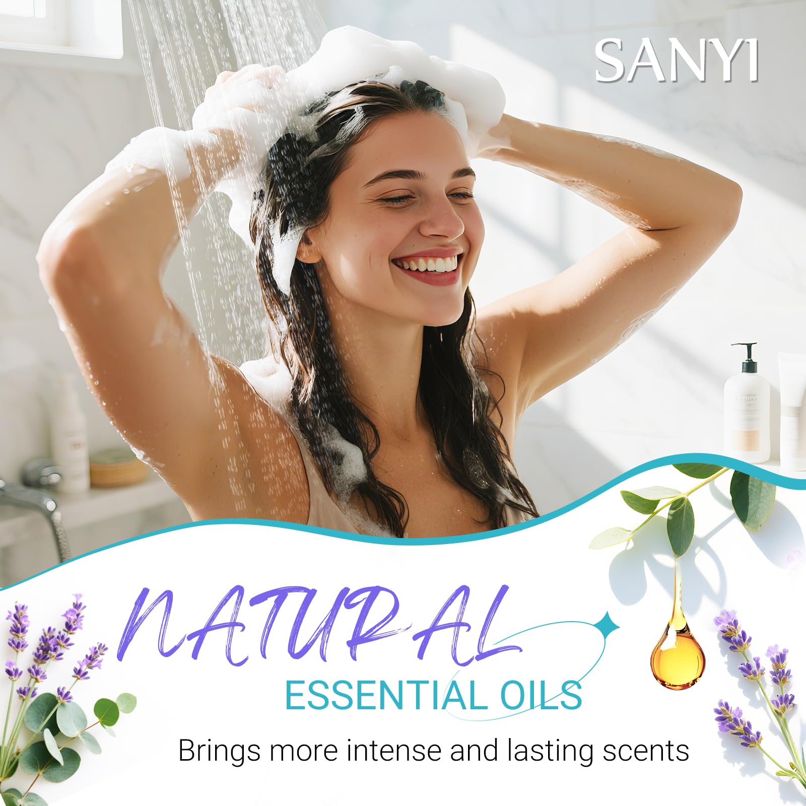 Sanyi Lemon Essence shower steamer for fresh, uplifting showers.