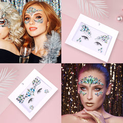 SAOROPEB 3D rhinestones provide dimensional shine on skin