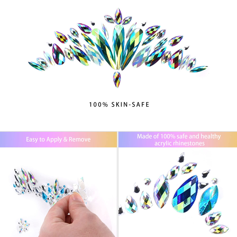 SAOROPEB skin-safe crystals fit all ages for glam looks