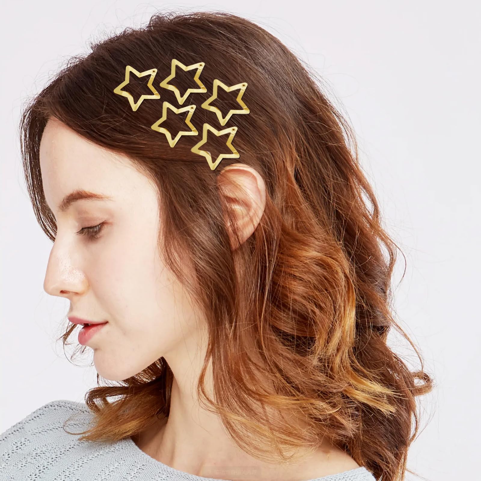 SAOROPEB metal gold clip glints while keeping hair neat