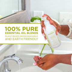 Pouring Sapadilla hand soap to reveal fresh lather and peppermint aroma.
