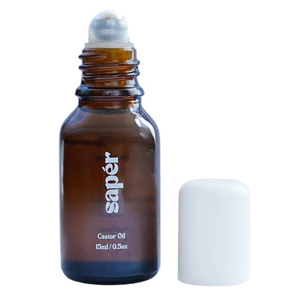 Saper Organic Castor Oil Roller with steel ball for precise lash application