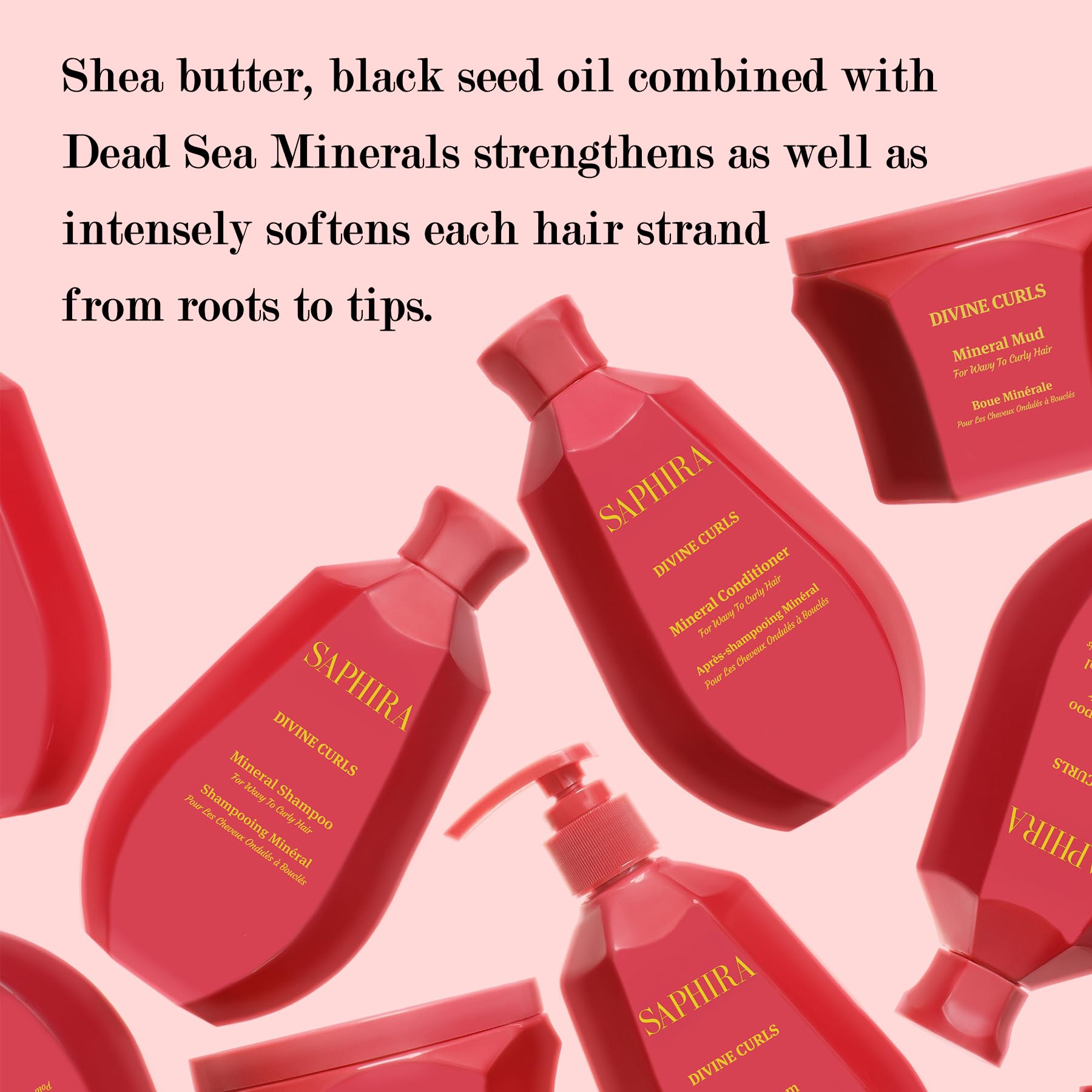Saphira Divine Curls pump dispenser ready for easy routine