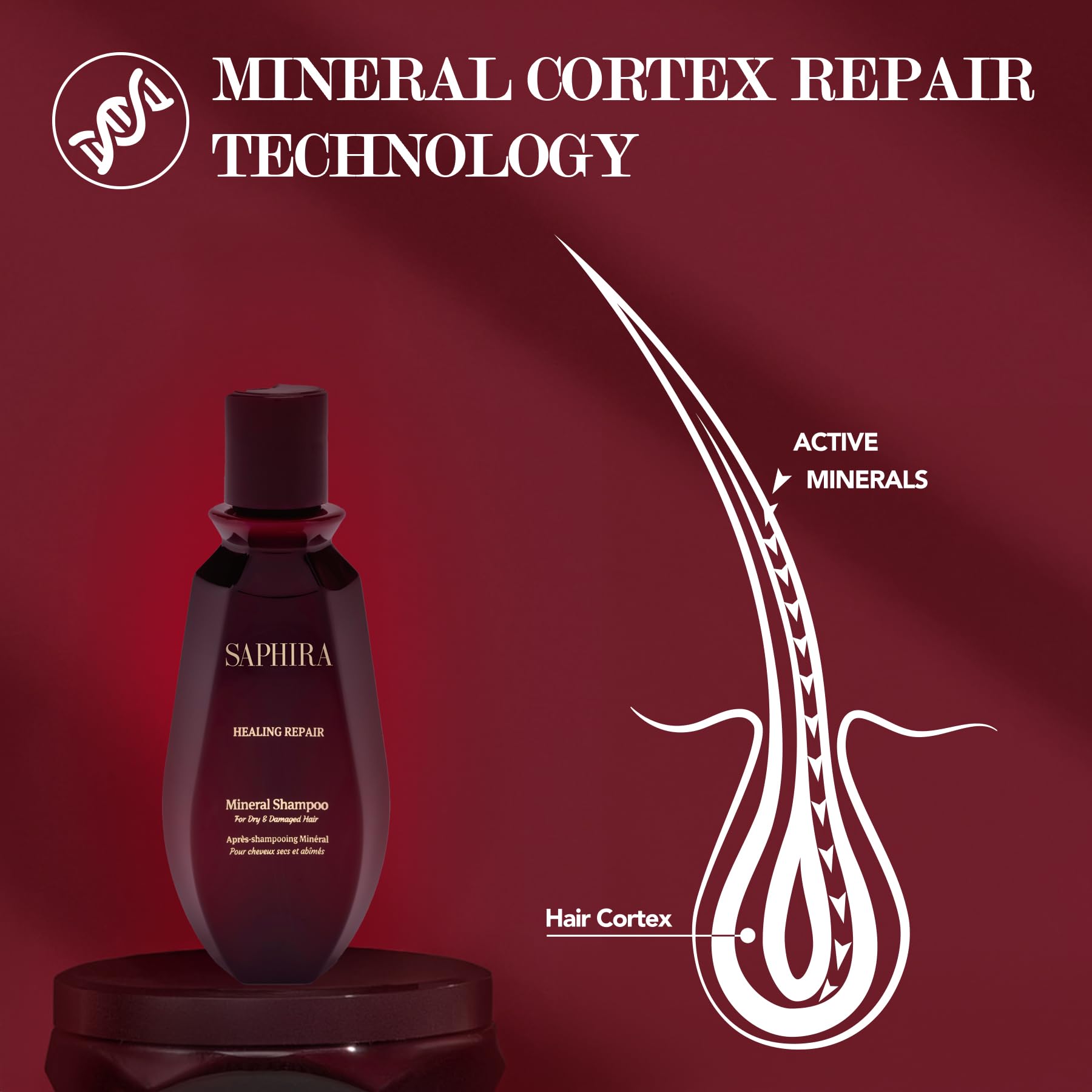 Saphira Healing Repair Shampoo citrus extract promotes scalp circulation.