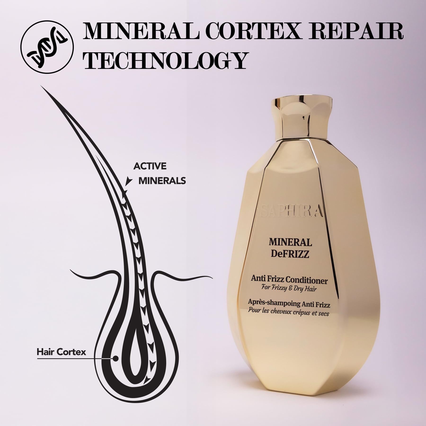 Rinse-off moment with Saphira DeFrizz conditioner leaving hair soft.