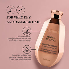 Saphira Mineral Moisture Repair Conditiner bottle side showcases creamy formula for daily moisture.