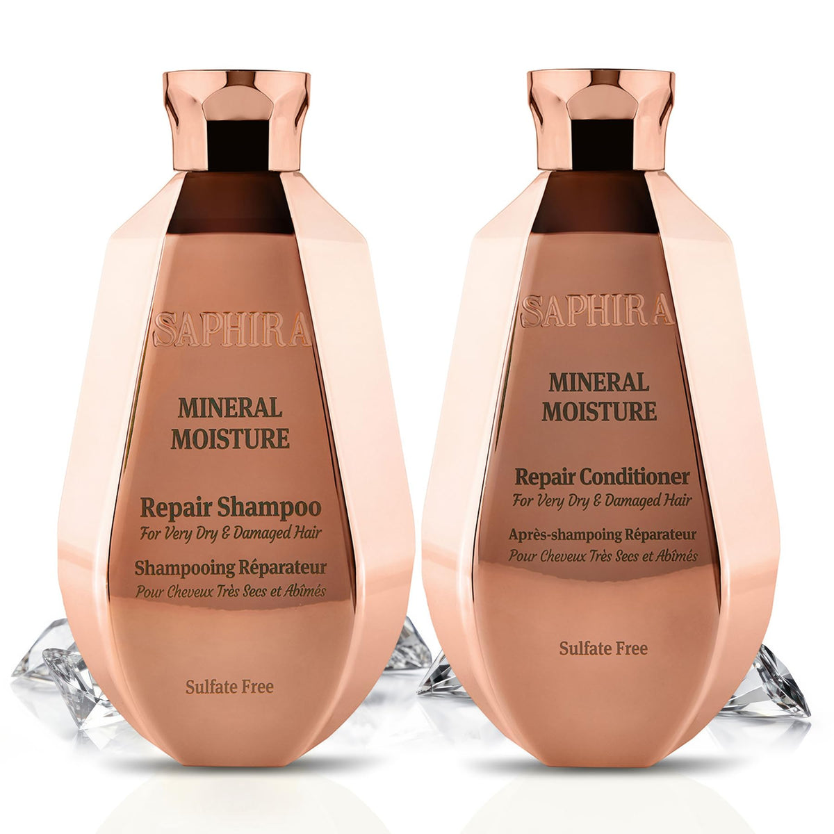 Saphira Mineral Moisture Repair Shampoo bottle for gentle cleansing and hydrated hair.