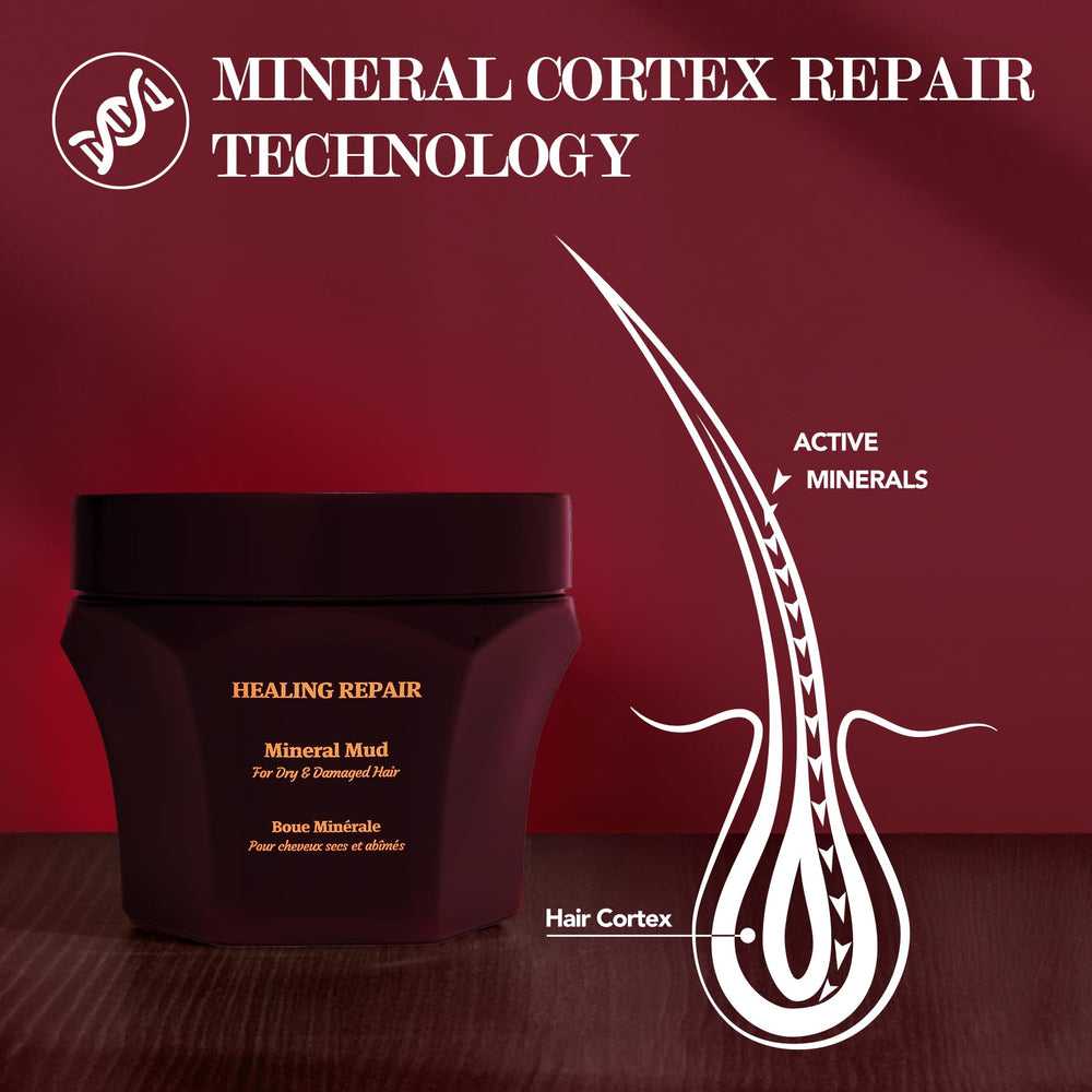 Saphira Mineral Mud Hair Mask dry-hair-before-after shows improved manageability