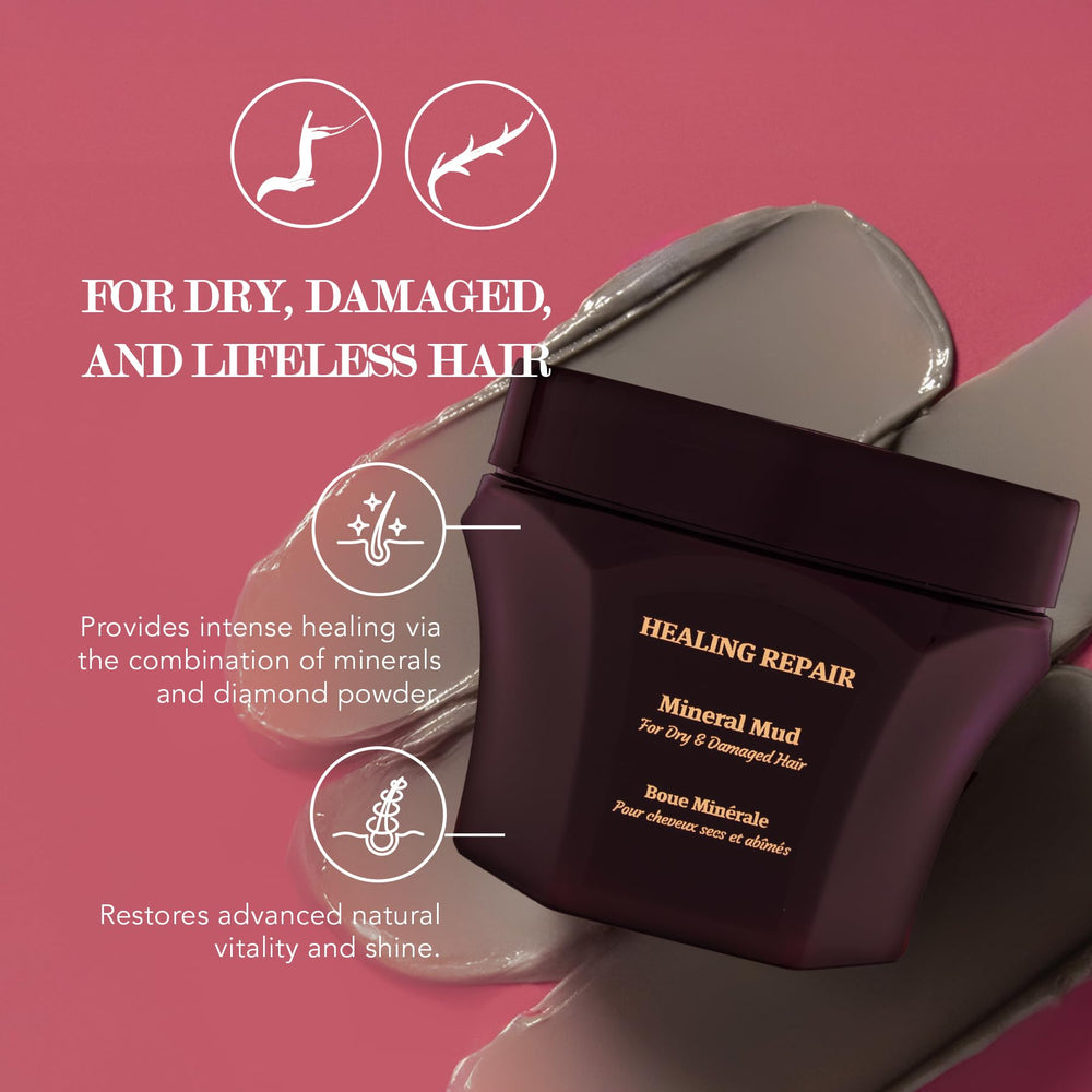 Saphira Mineral Mud Hair Mask ingredients-label highlights minerals supporting hair vitality