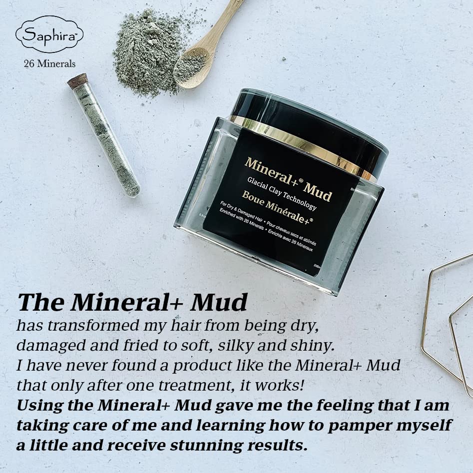 Pump dispense of Saphira Mineral+ Mud Hair Mask for easy application