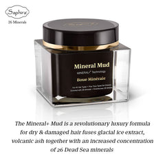 Closeup of Saphira Mineral+ Mud Hair Mask texture showing creamy formula