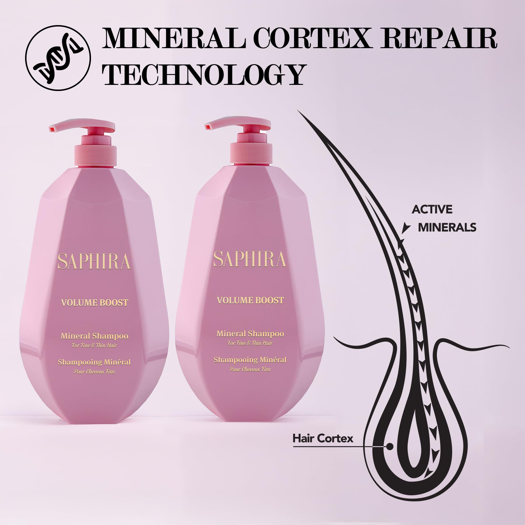 Saphira Volume Boost Conditioner 1L front view supports detangling and smoother hair.