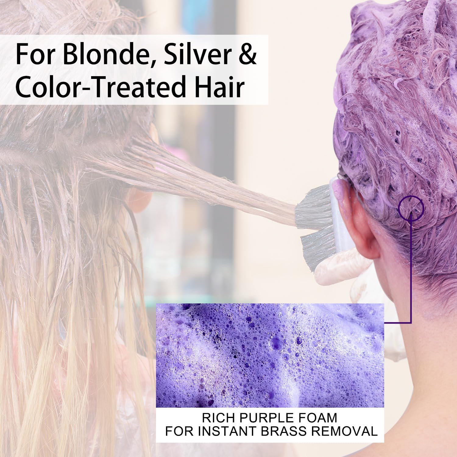 SAPHUS before-after brass-tone comparison highlighting brighter blonde results.