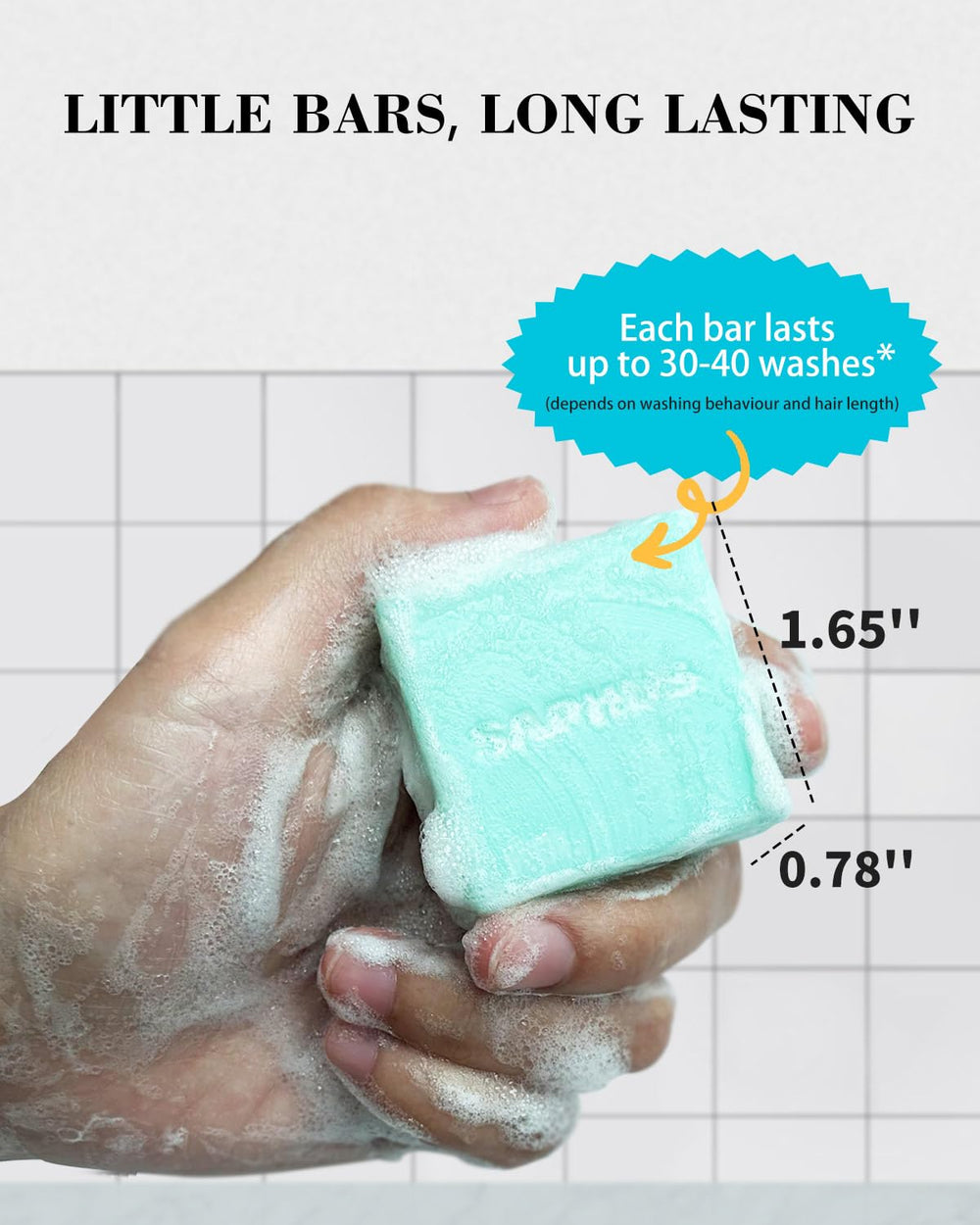 SAPHUS travel-size solid shampoo bars, 1.4oz each, ideal for on-the-go cleansing.