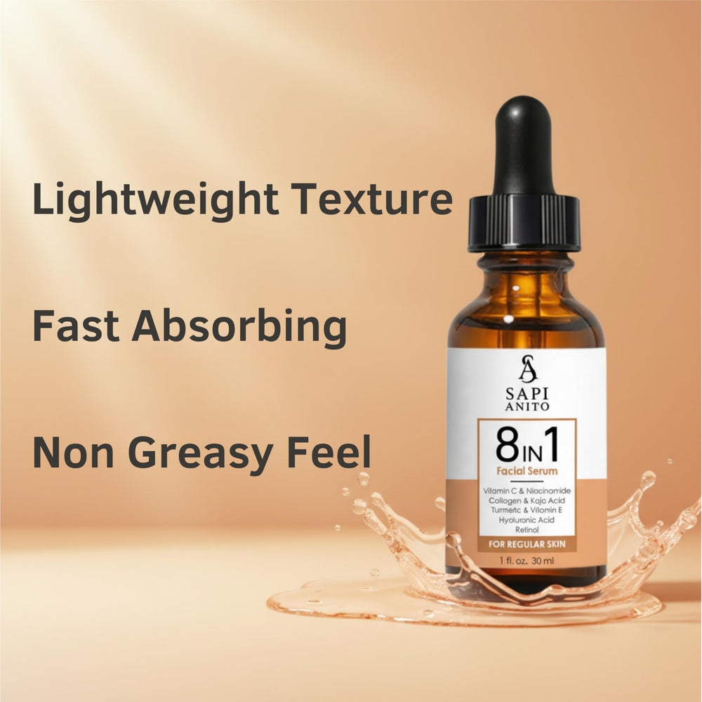 Sapi Anito 8-in-1 serum nightly routine shot suggesting compatibility with creams