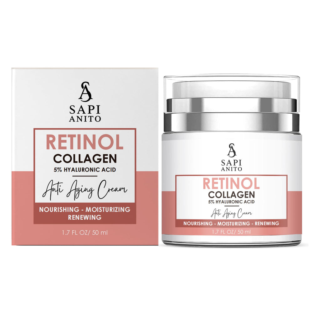 SA SAPI ANITO retinol face cream night jar showing rich overnight hydration