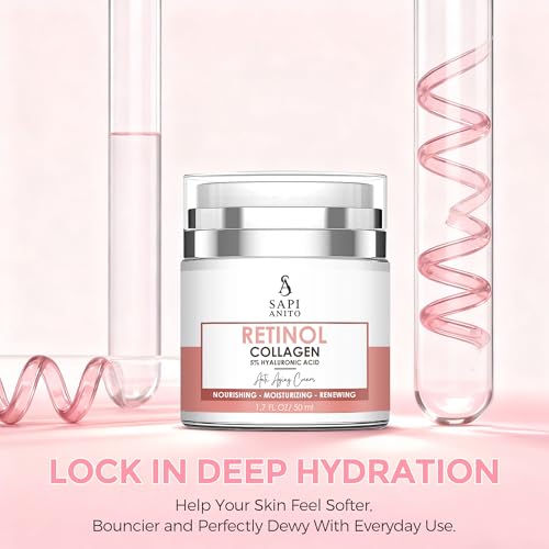 SA SAPI ANITO retinol face cream texture spread demonstrating smooth, non-greasy finish