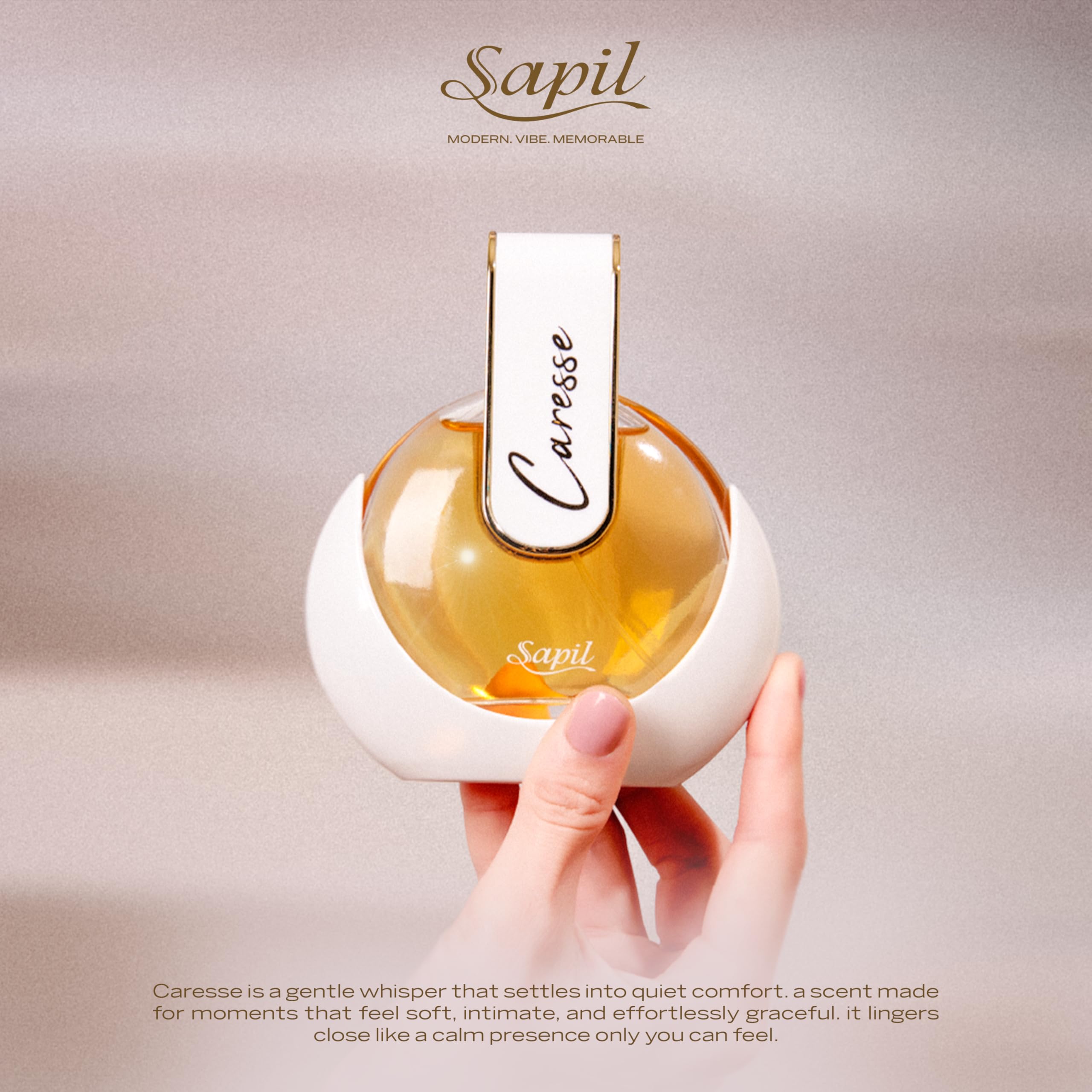 Sapil Caresse gift-ready packaging alongside the bottle.