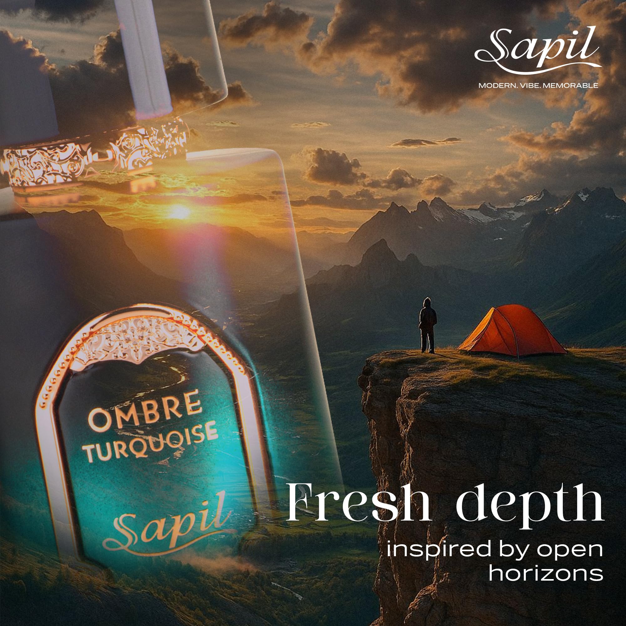 Sapil Ombre Turquoise leather-heart detail highlights modern unisex character.