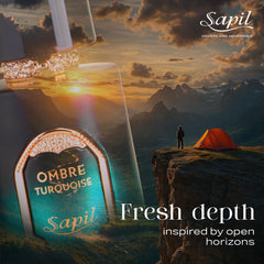 Sapil Ombre Turquoise leather-heart detail highlights modern unisex character.
