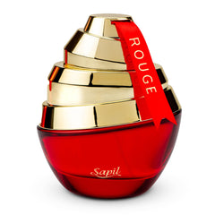 Sapil Rouge EDP bottle resting on velvet, ideal for gifting and special moments.