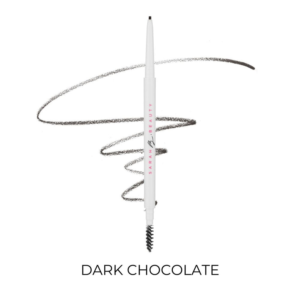 SARAH B. BEAUTY Better Brow six shade swatches show versatility.