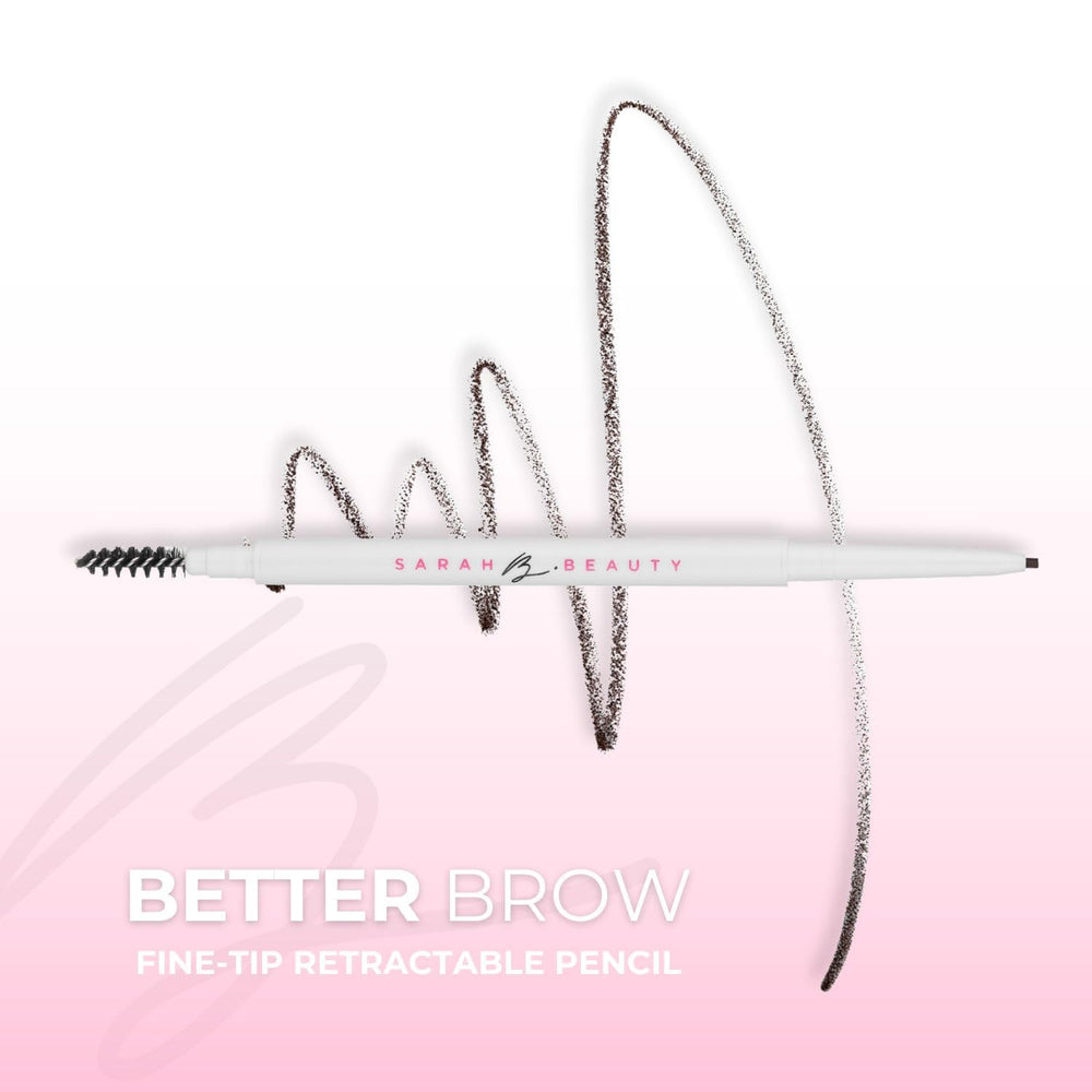 Packaging closeup of SARAH B. BEAUTY Better Brow vegan formula.