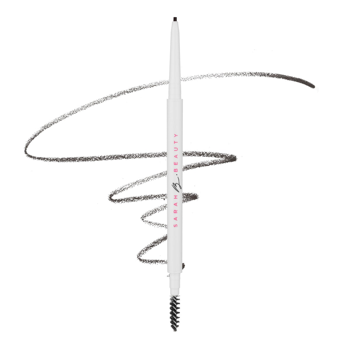 SARAH B. BETTER BROW pencil tip for precise brow definition.