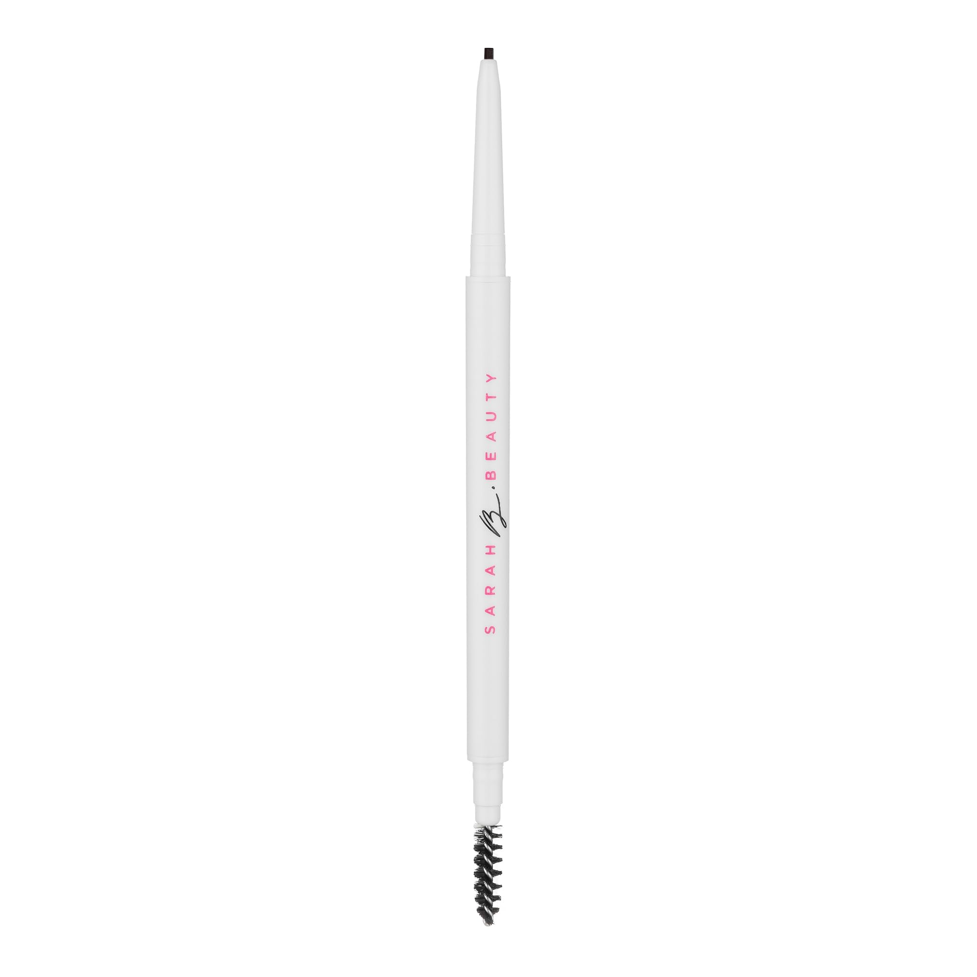 SARAH B. BEAUTY Better Brow spoolie blending for soft finish.