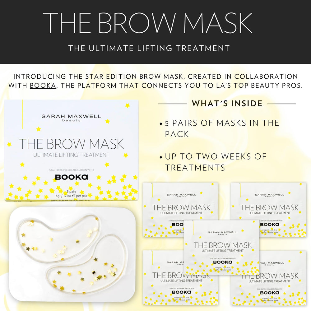 Sarah Maxwell Brow Mask five-packs packaging closeup for at-home use