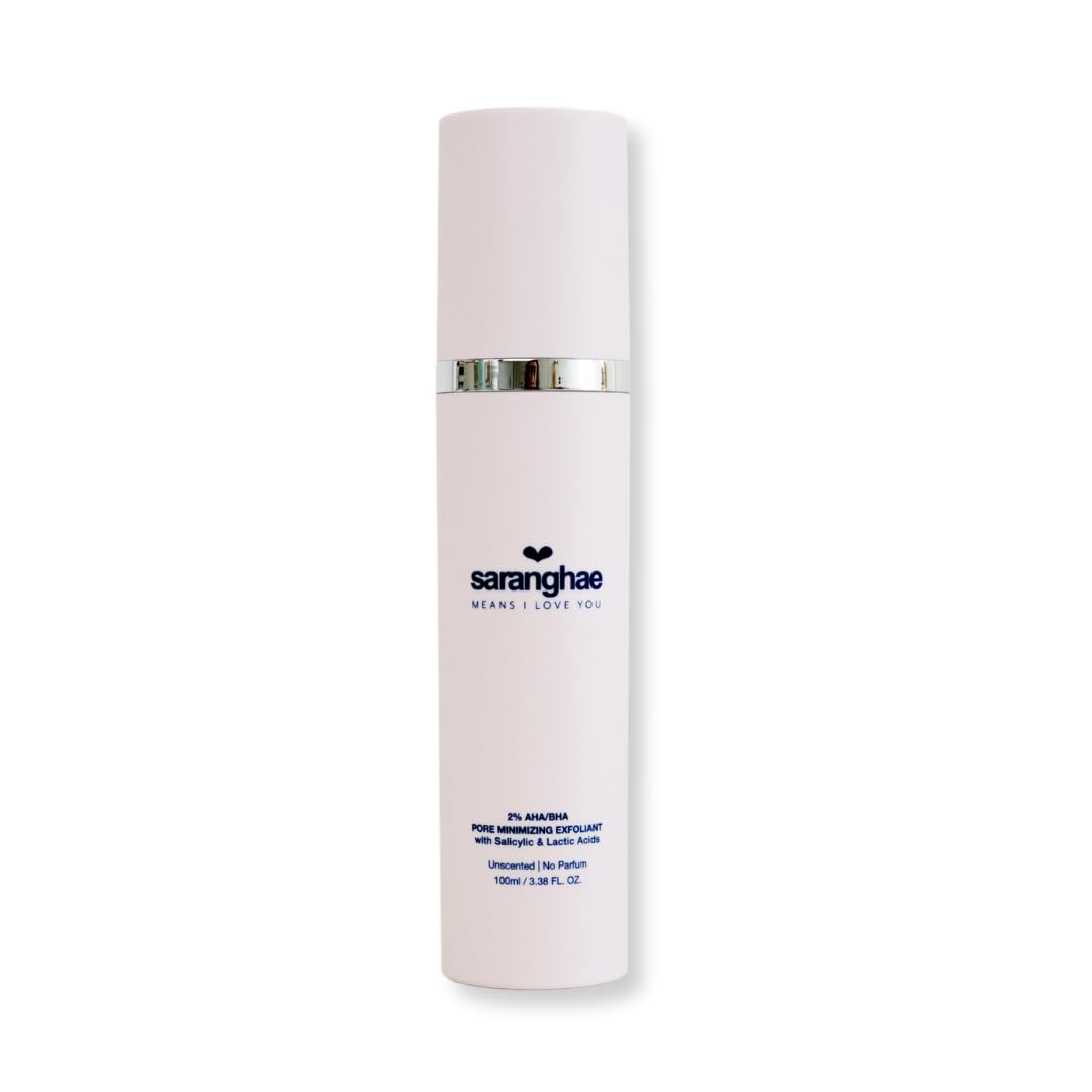 Saranghae Love Exfoliant bottle being poured for gentle exfoliation