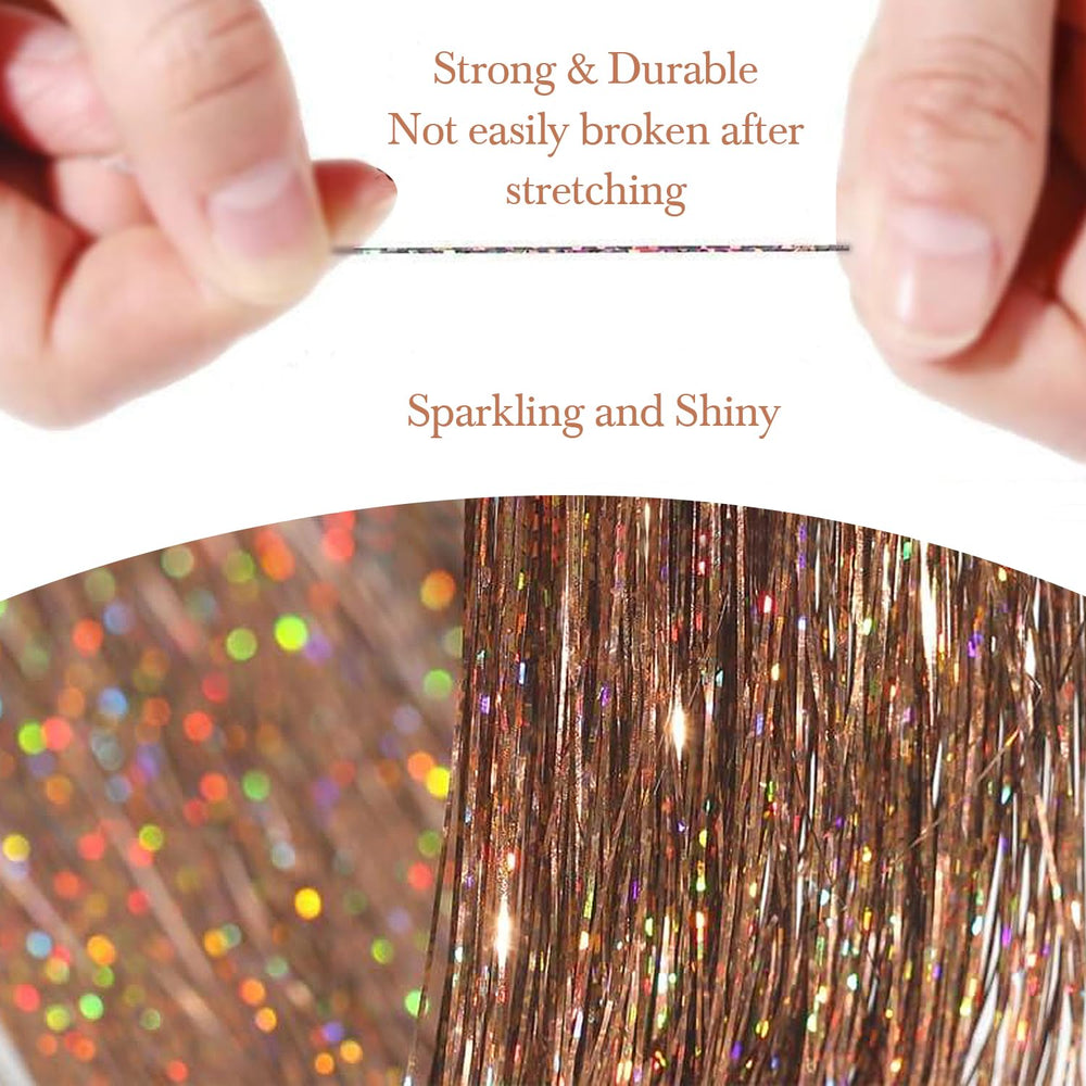 Sarannala 50-inch brown tinsel length ready to trim to desired size
