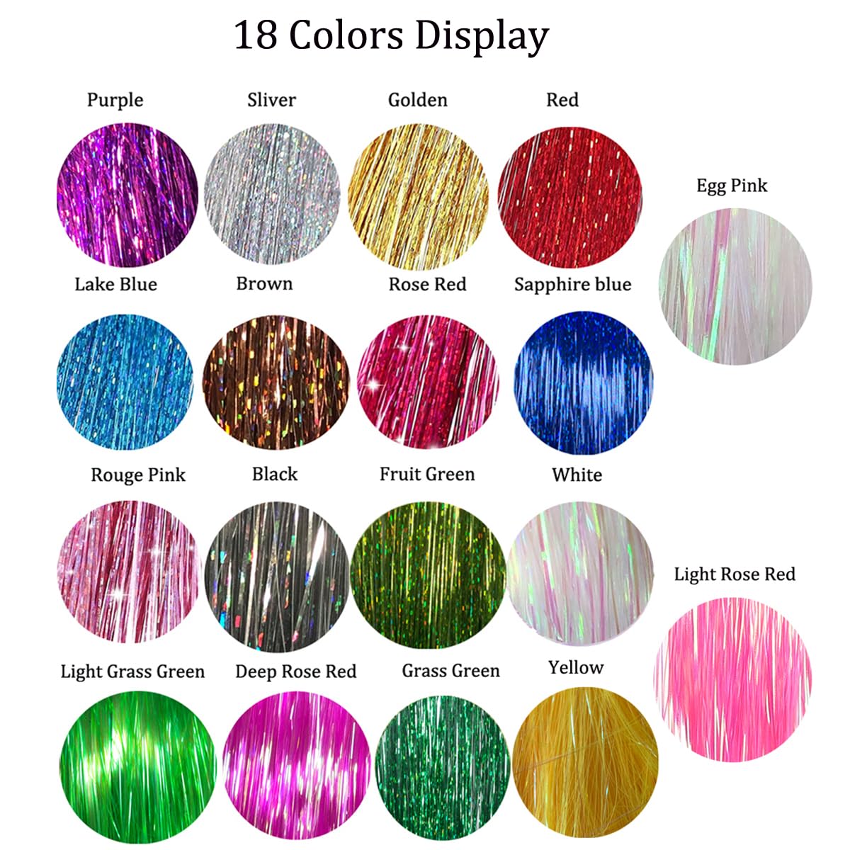 Sarannala Egg Pink 50 Inch tinsel applies easily with clips or beads.