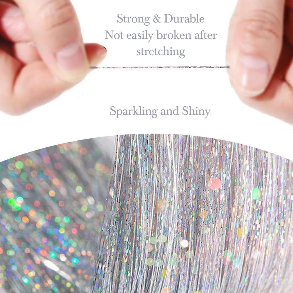 Sarannala Hair Tinsel uses hooks and silicone rings for secure attachment.