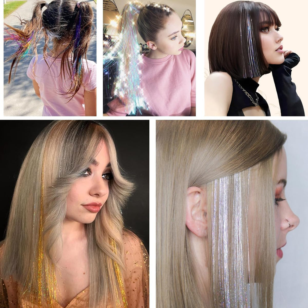 Sarannala Hair Tinsel can be cut to desired length for flexible styling.