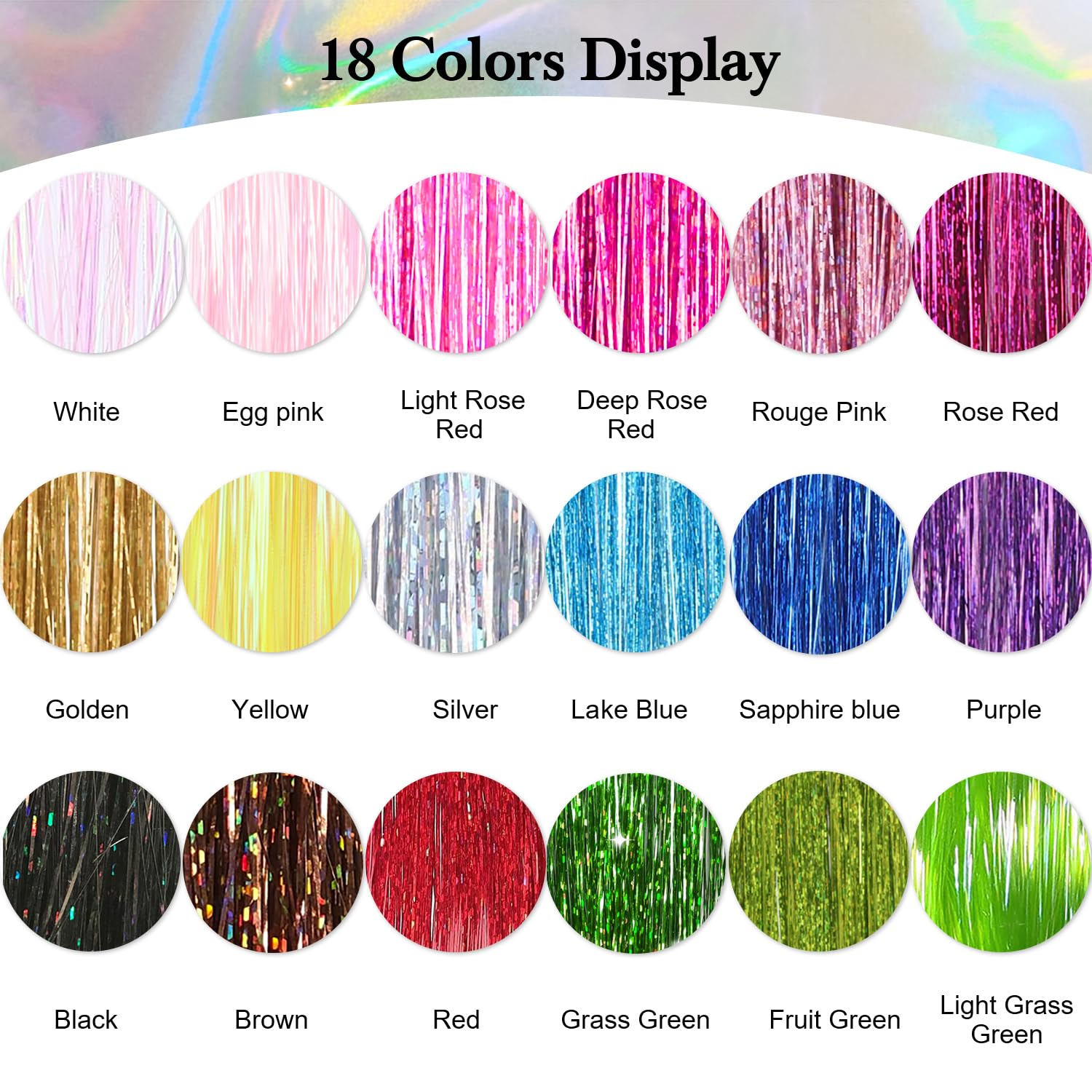 Sarannala Hair Tinsel catches light to create a dazzling shine.