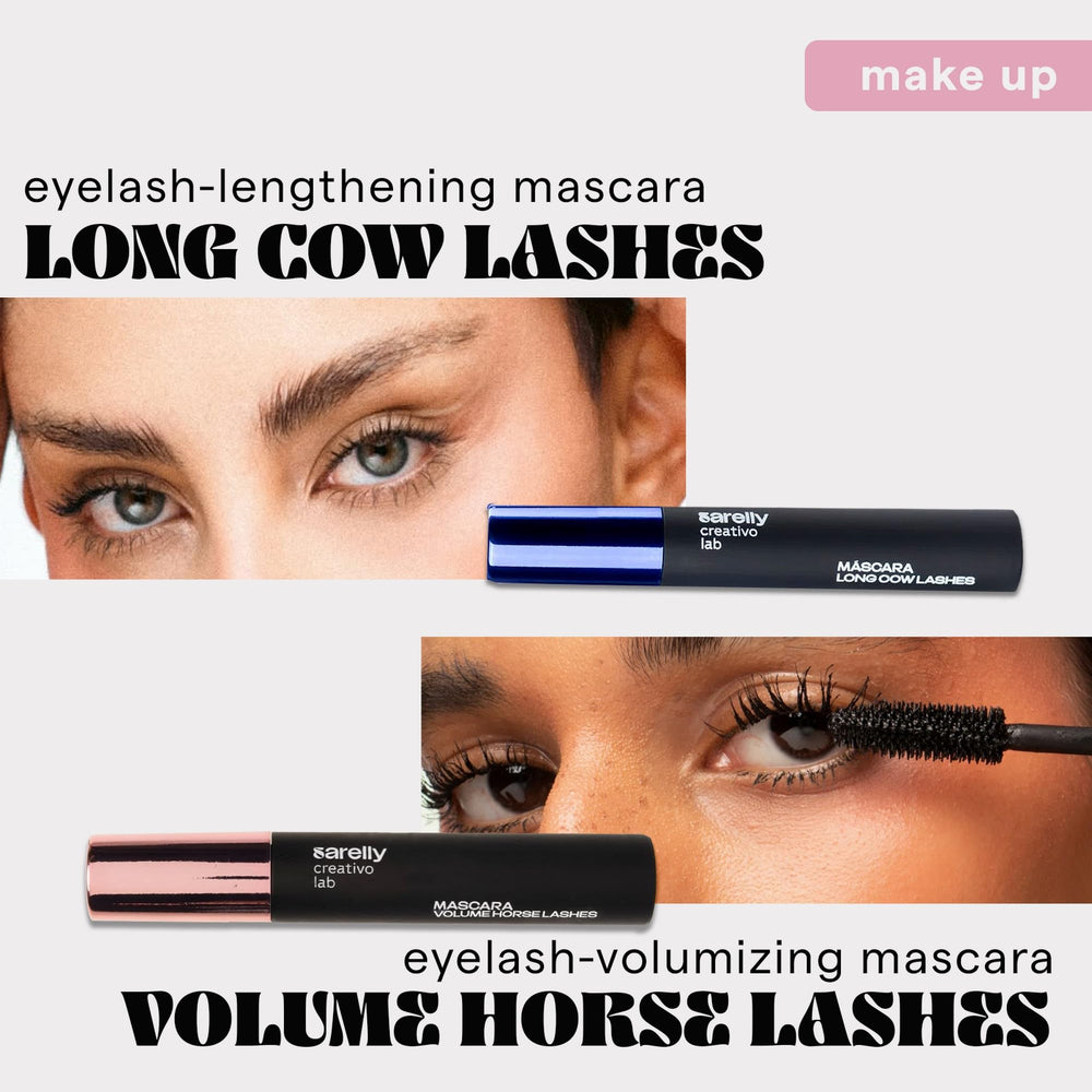 SARELLY Long Cow Lashes mascara wand for curled, lengthened lashes.