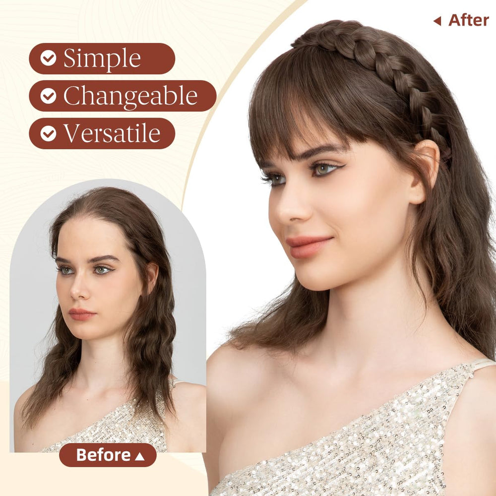 Sarla detachable bangs french add elegant face-framing charm