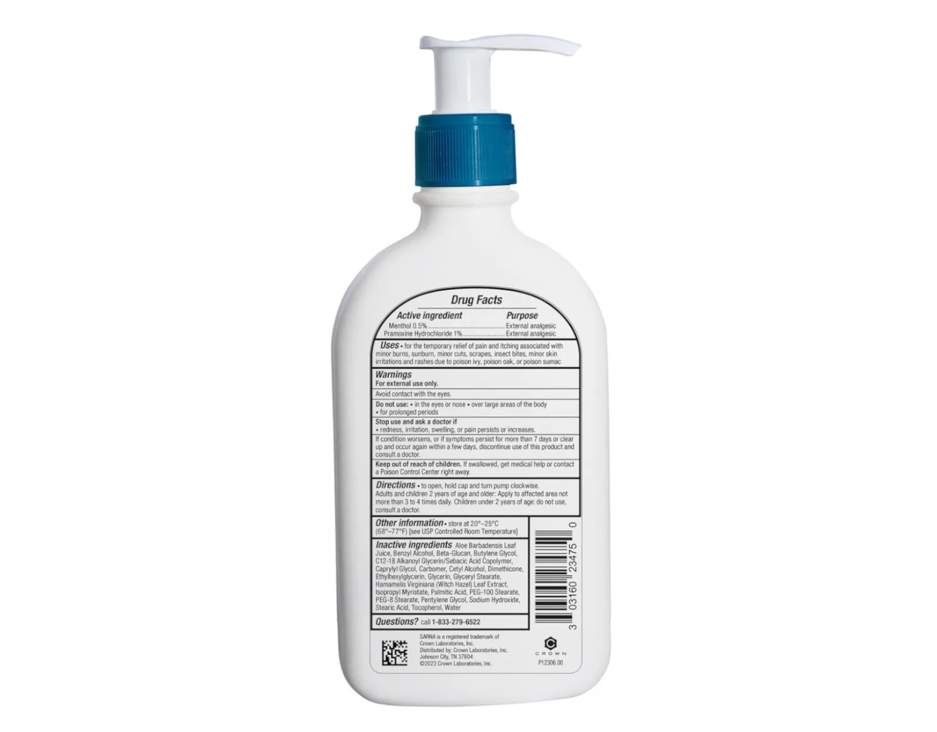 Sarna Calm + Cool lotion texture highlighting lightweight, non-greasy formula