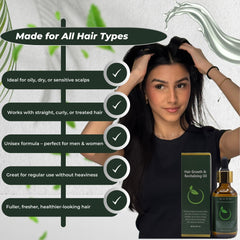 SARQI Hair Growth Oil ingredients: jojoba, coconut, grapeseed, argan, vitamin E.