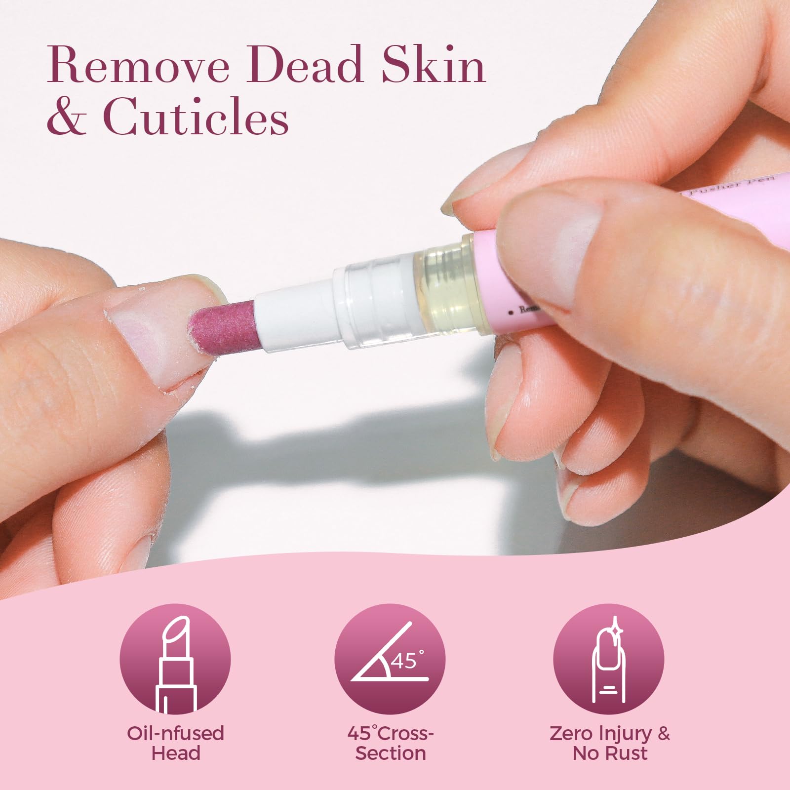 SASSYTIP oil pen tip gliding along a nail edge