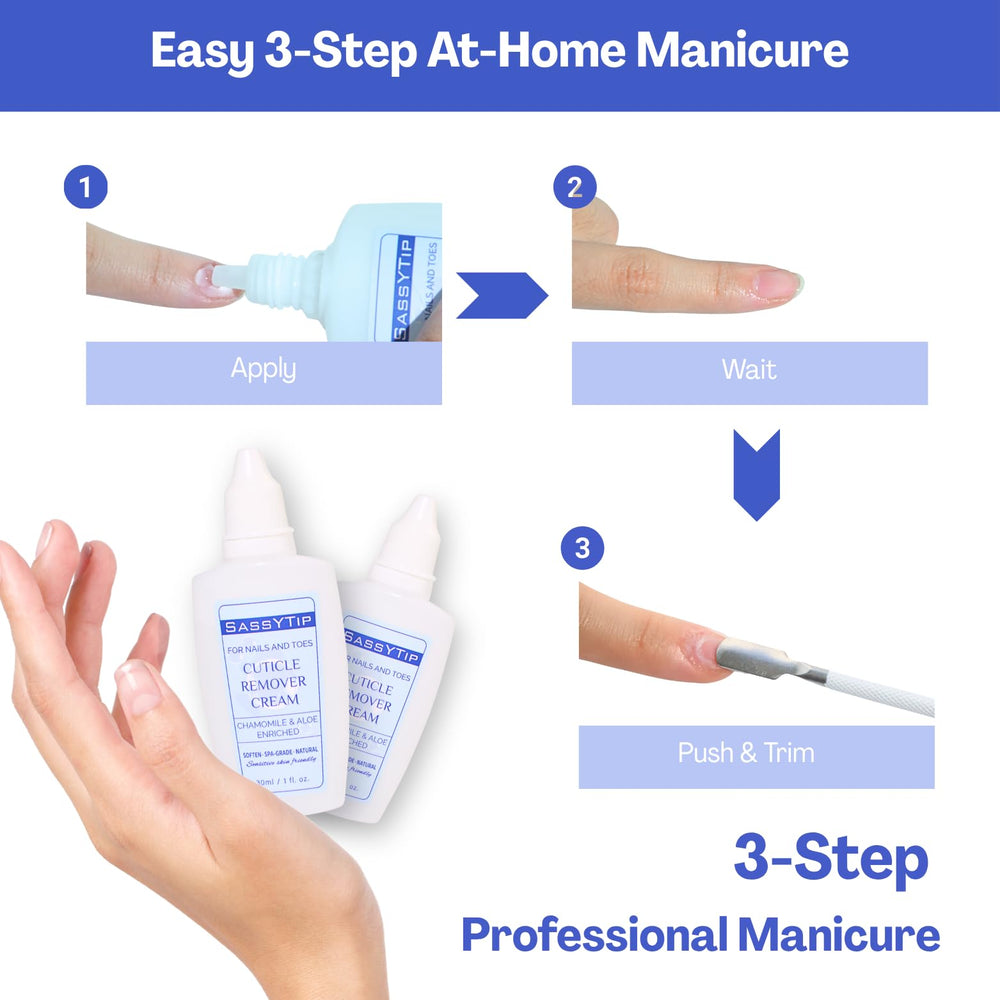 SASSYTIP Travel-friendly cuticle care packaging on the go.