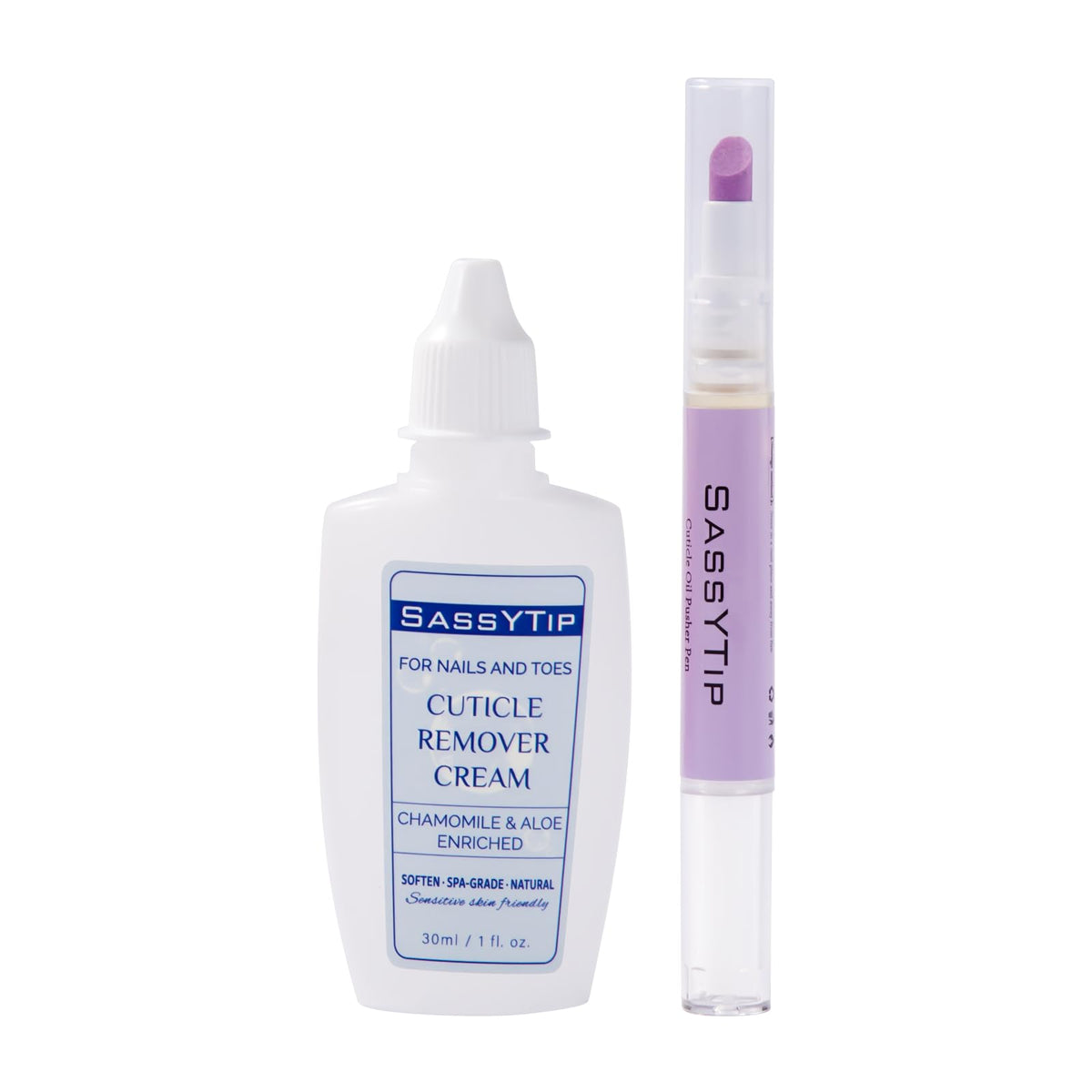 SASSYTIP Cuticle Remover Gel tube close-up for quick softening and prep.