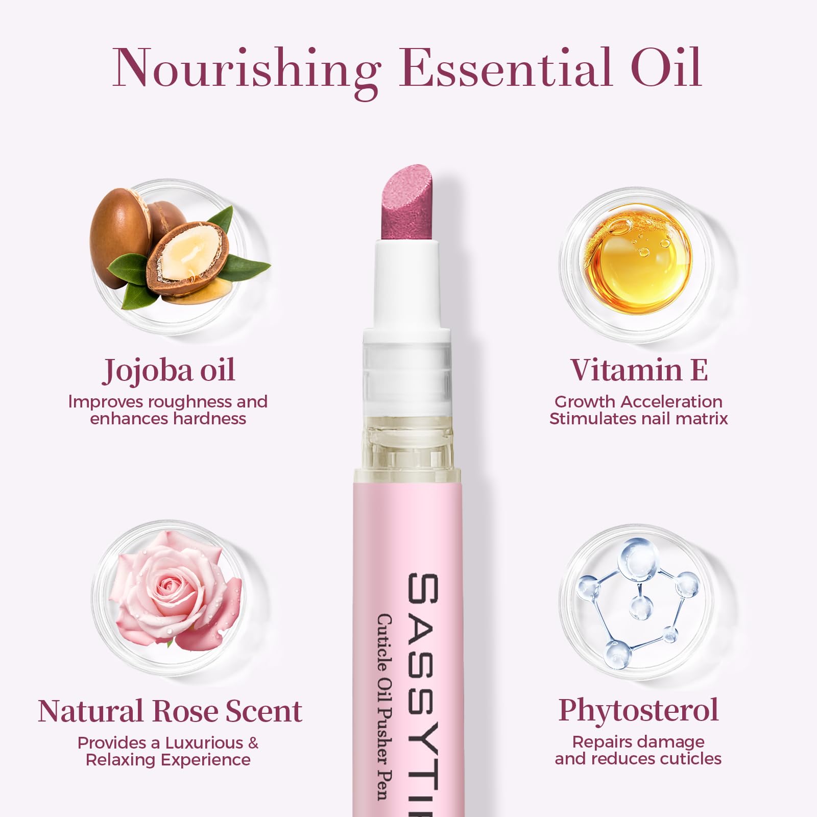 SASSYTIP nail oil pen with jojoba oil and vitamin E nourishes nails